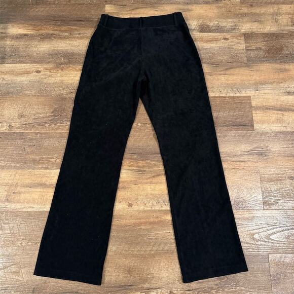 VTG Donna Size 10 Black Velour Dress Pants Wide Leg Minimalist Made in Canada - Picture 2 of 8